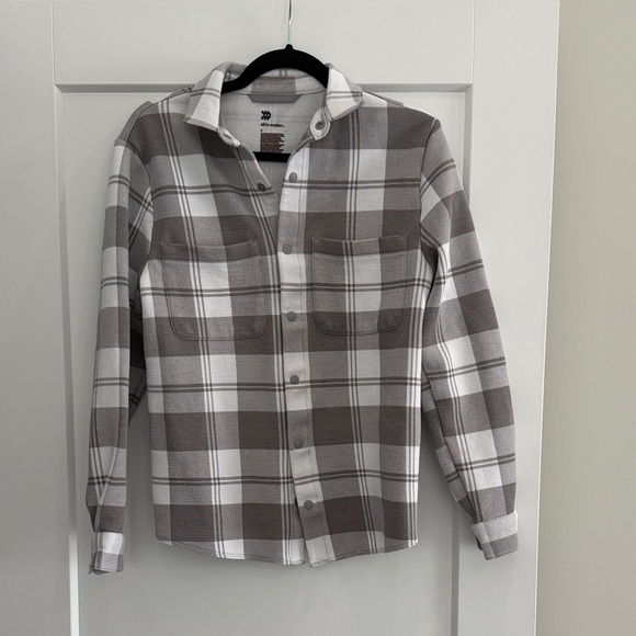 All in Motion Gray and White Plaid Men's Shirt - Picture 1 of 3